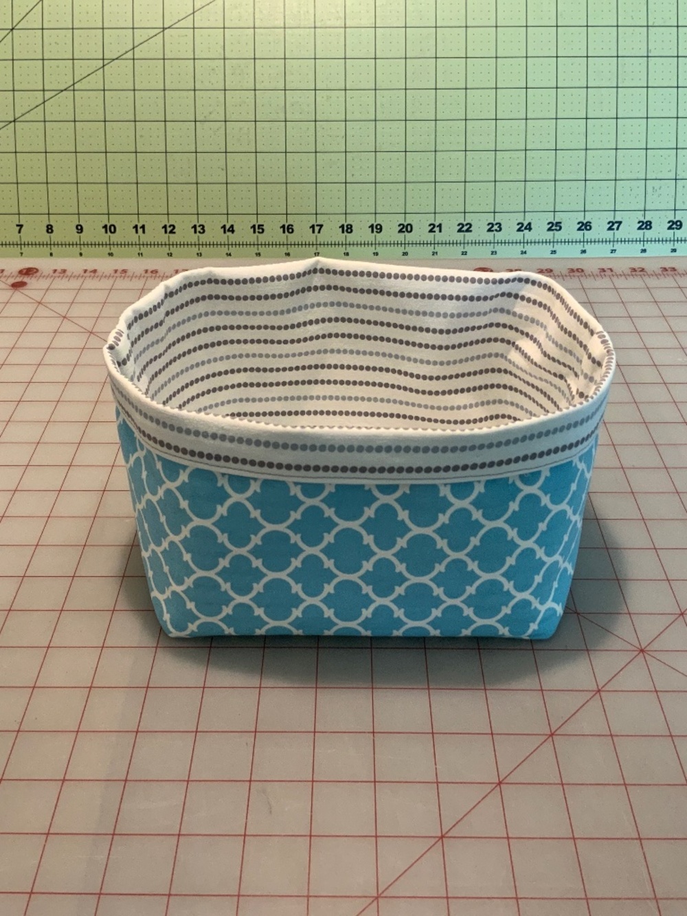 Collapsable double layered cloth storage box: dimensions: 6” x 7.5”